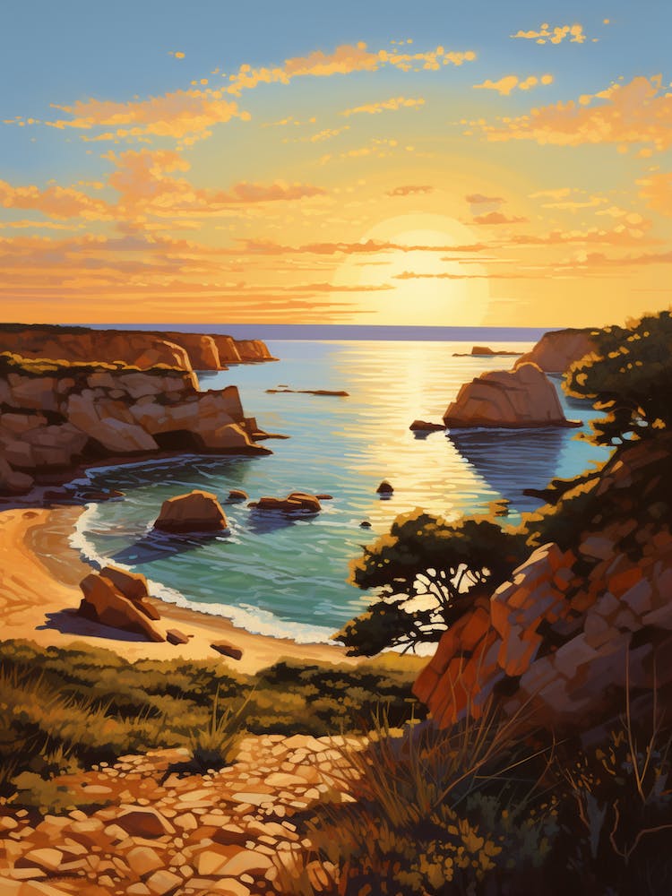 A Painting Of Cala Pregonda Menorca Spain 1
