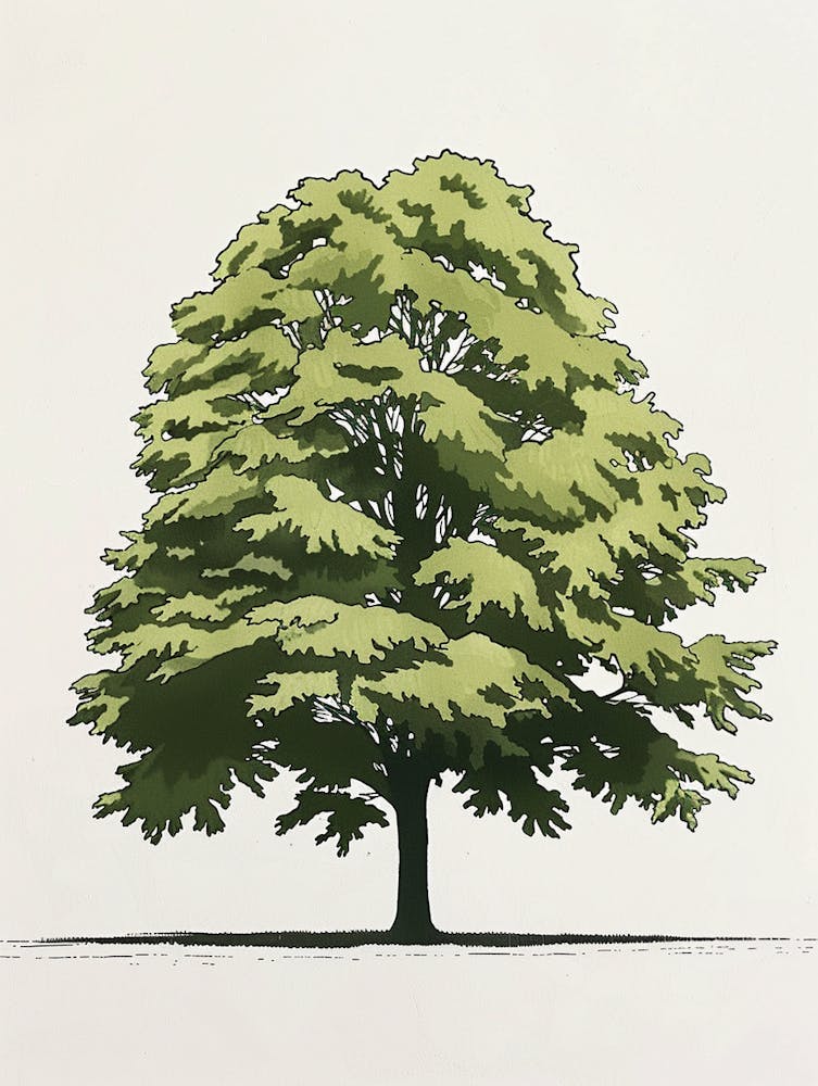 Beech Tree Pixel Illustration 4