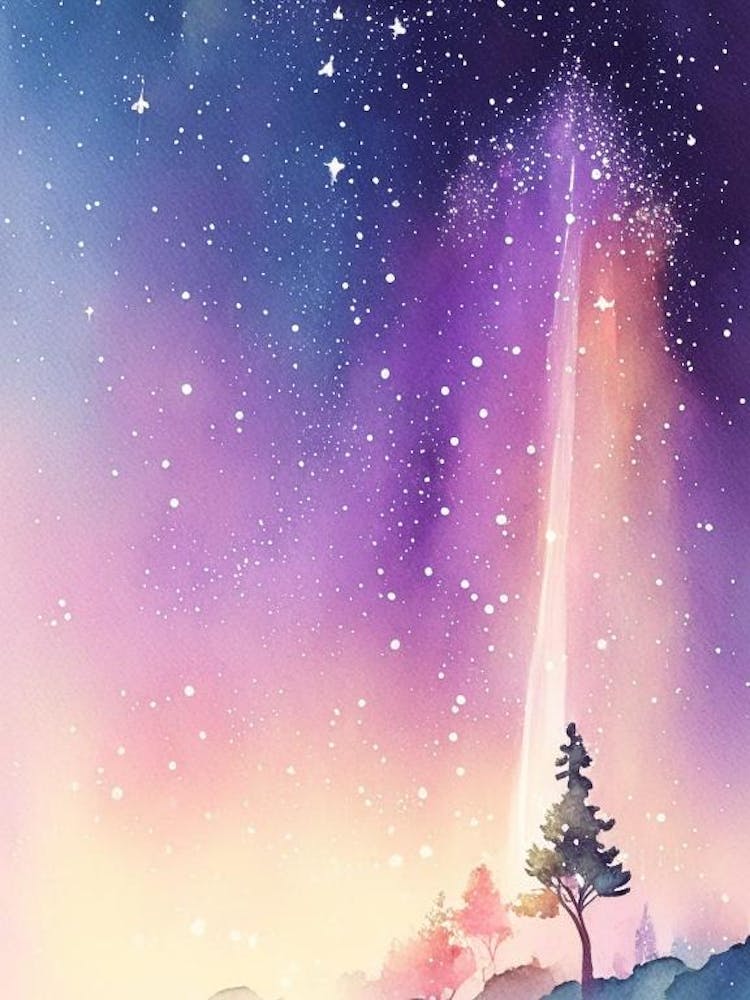 Meteor Shower Gouache Space