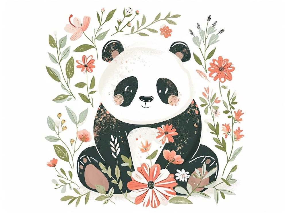 Little Floral Panda 2