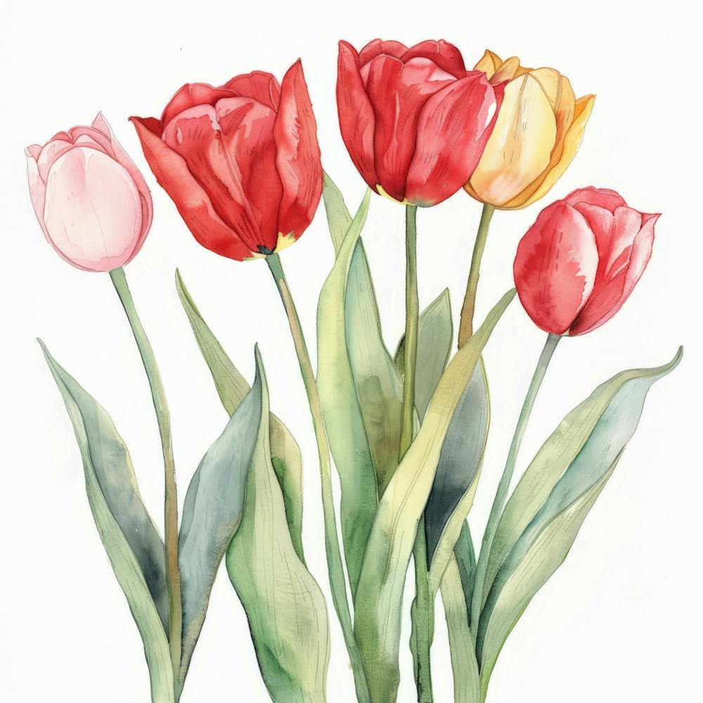 Watercolor Tulips 3