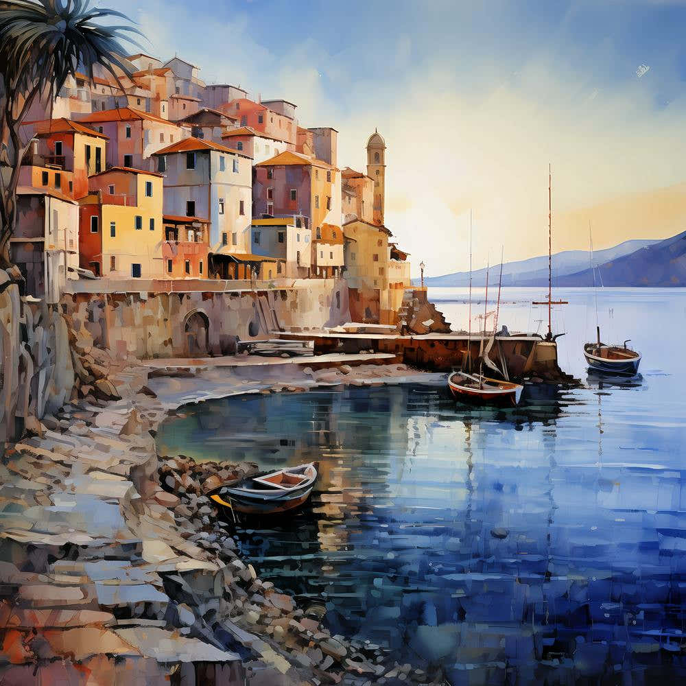 Italian Sunsets: Watercolour Whispers of Coastal Magic