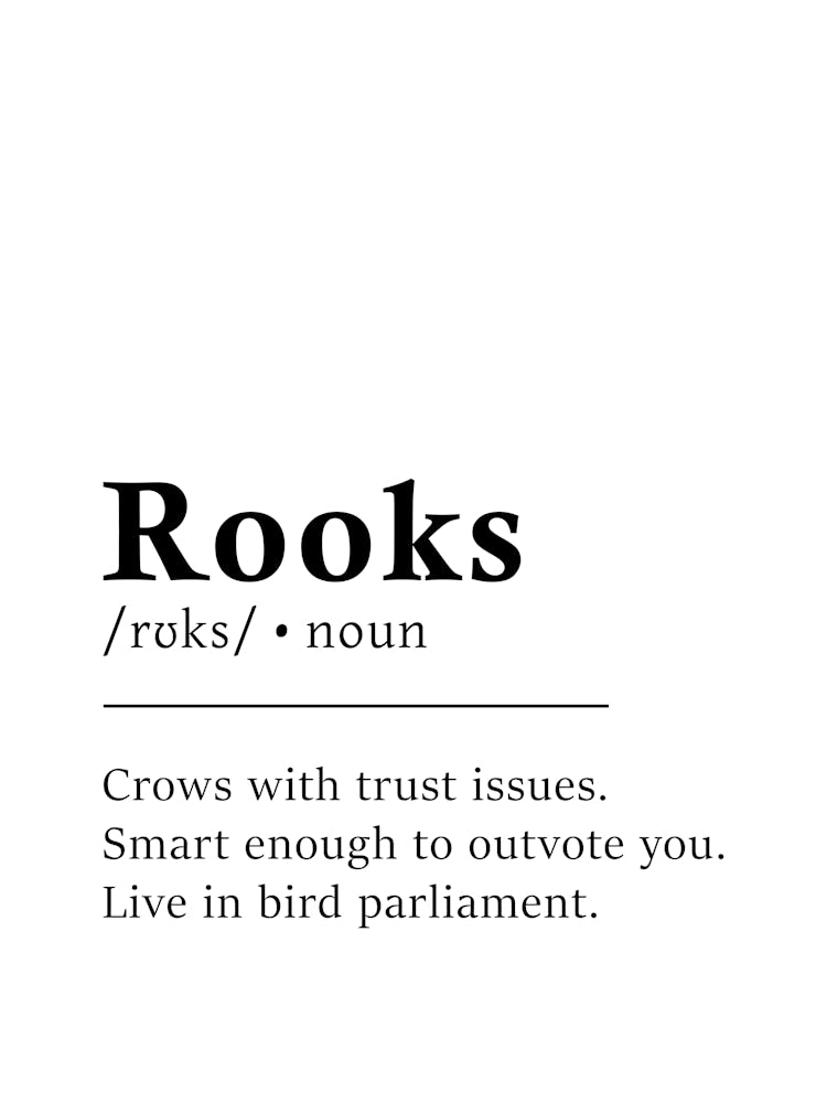 Rooks Definition Poster - Dictionary