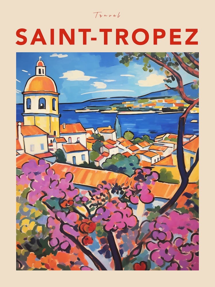 Saint Tropez France 2 Fauvist Travel Poster
