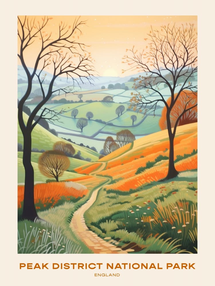 Peak District National Park England 2 Hike Poster
