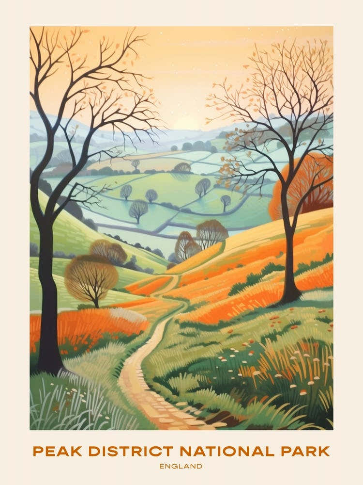Peak District National Park England 2 Hike Poster