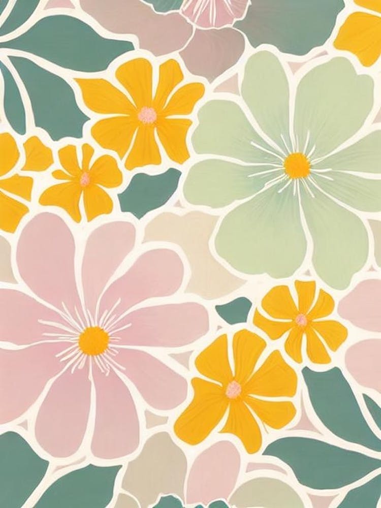Anemone Pastel Floral 4 Flower
