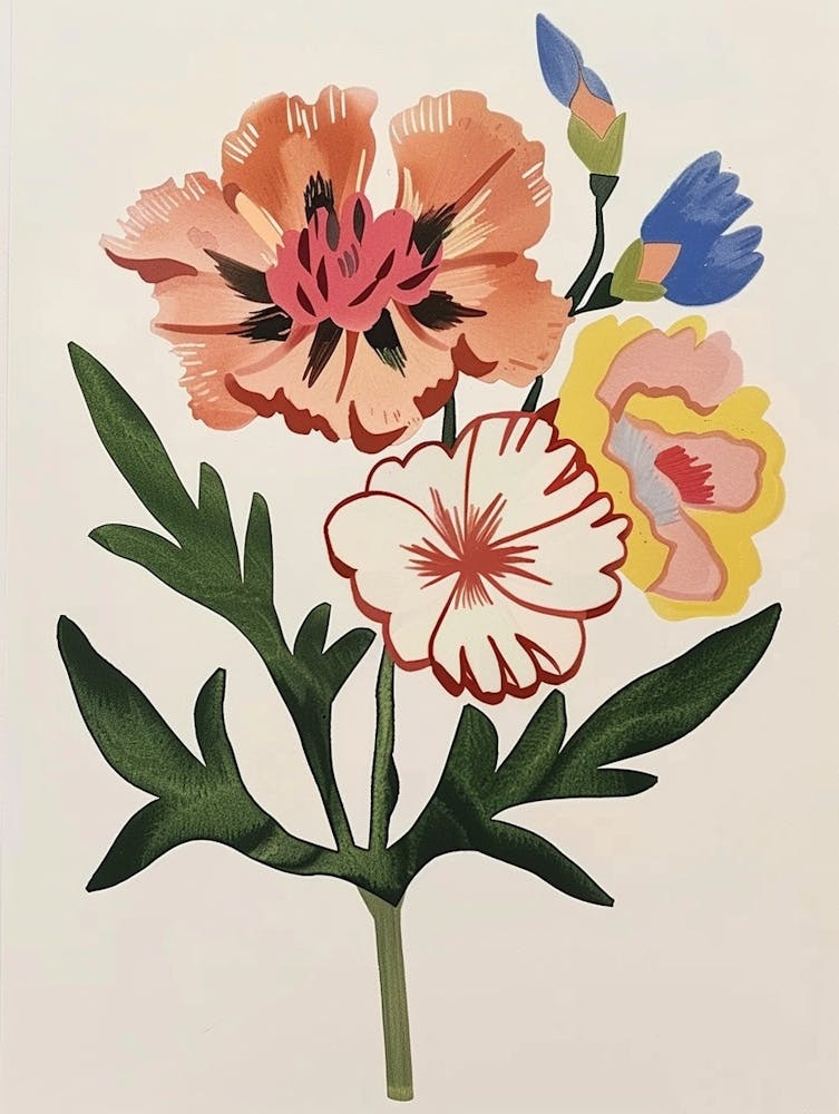Painted Florals Carnations 2
