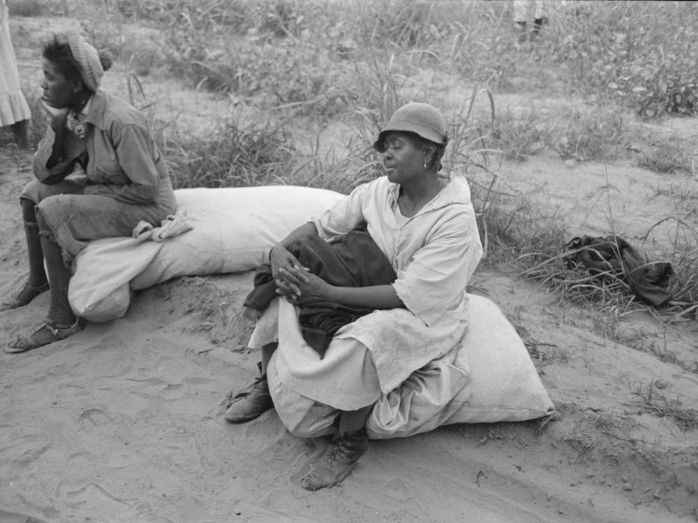 Cotton Pickers Resting While Waiting To Be Paid, Lake Dick Project, Arkansas By Russell Lee