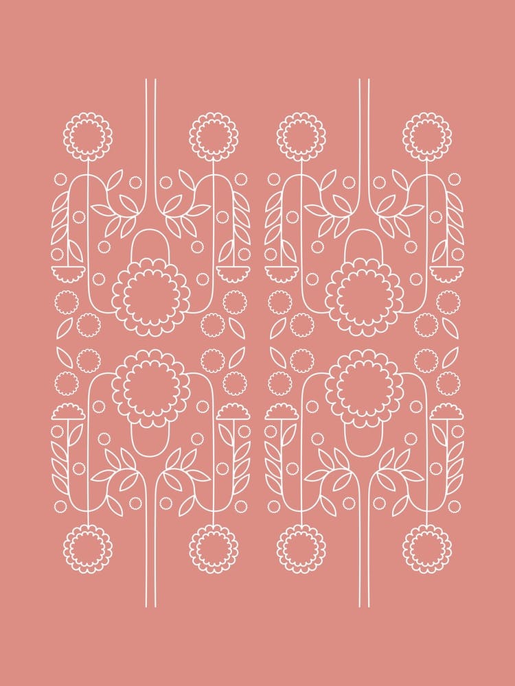 Flowers Pattern Line Art 1