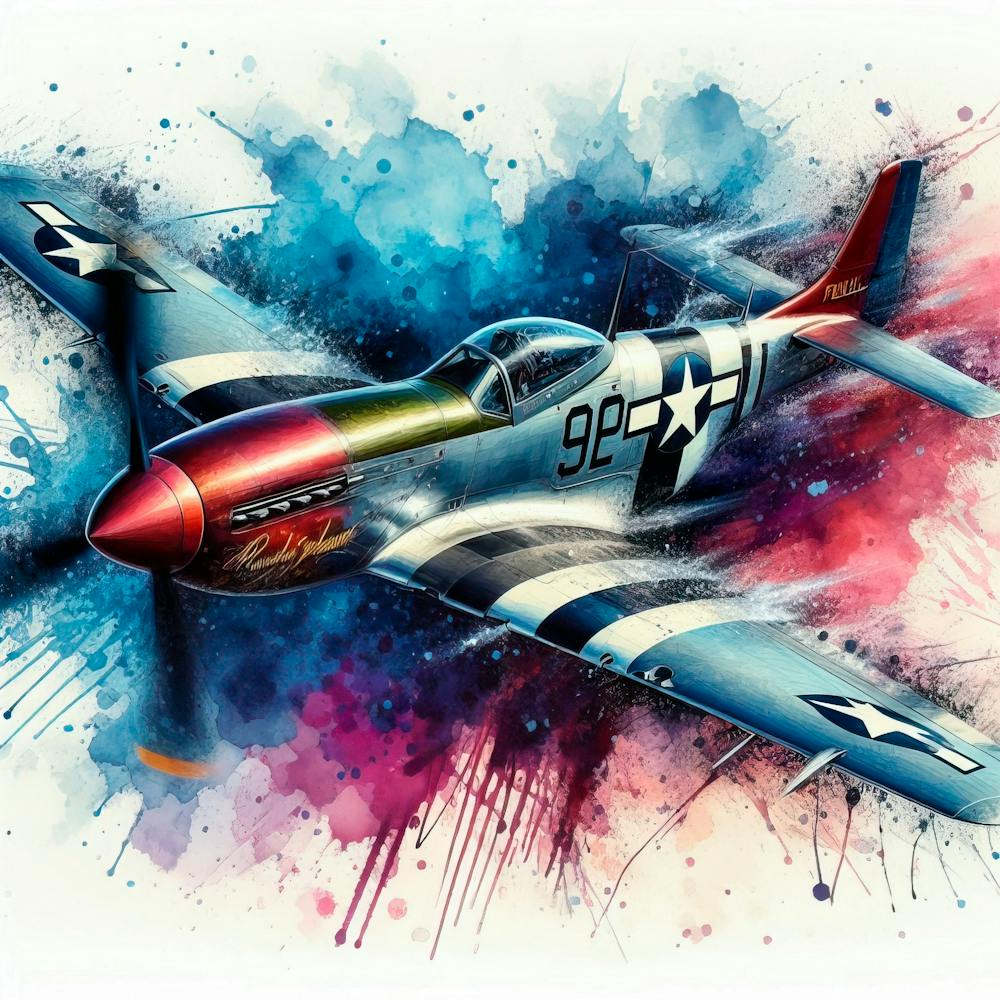 P 47 Thunderbolt At Full Speed Watercolor Splash Well Defined 8k 2