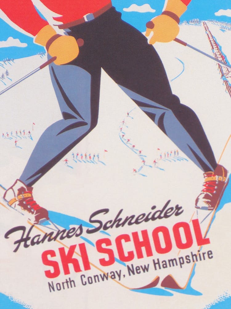 Ski School New Hampshire - Affiche de Ski Vintage