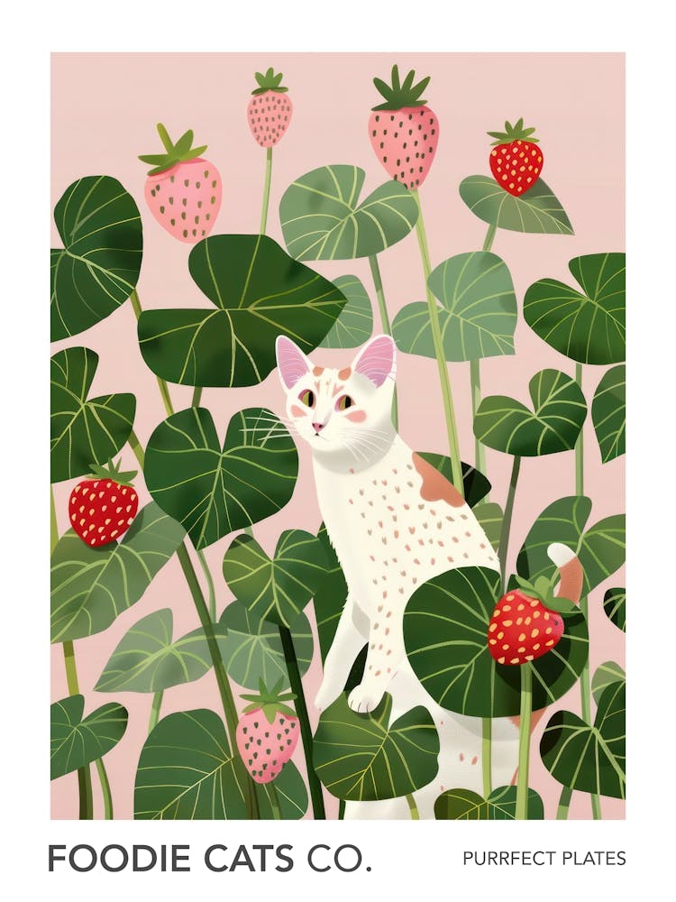 Foodie Cats Co Cat And Strawberries 1