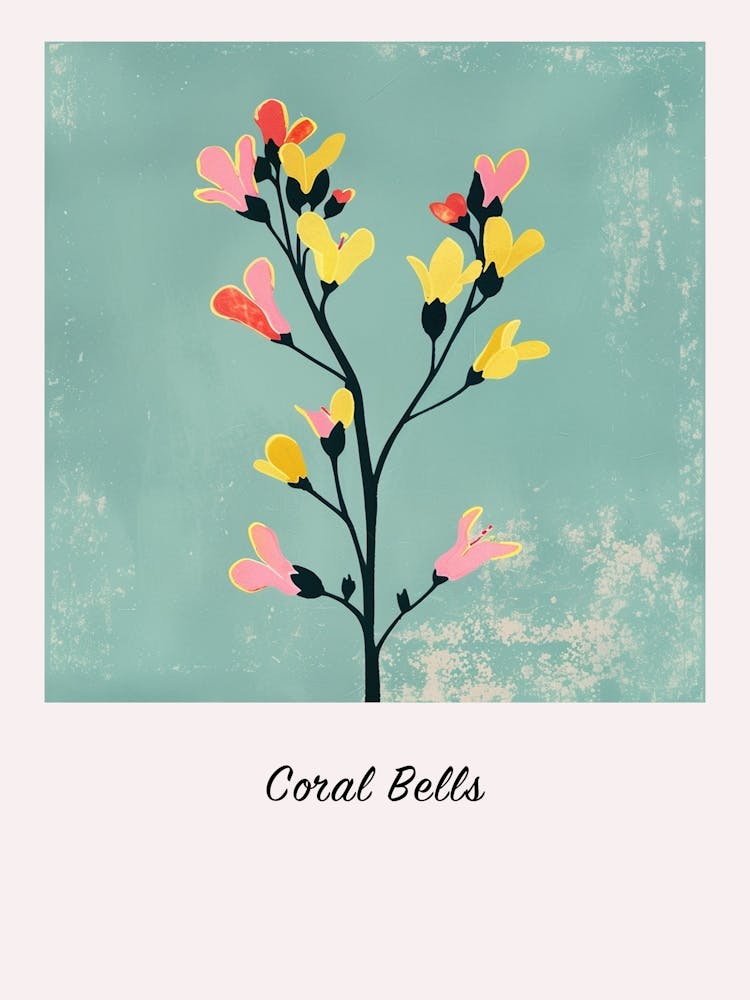 Coral Bells 3 Square Flower Illustration Poster