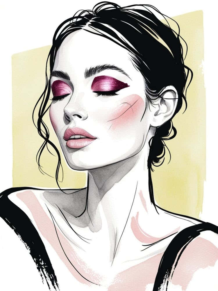 Illustration Of A Woman With Makeup 3