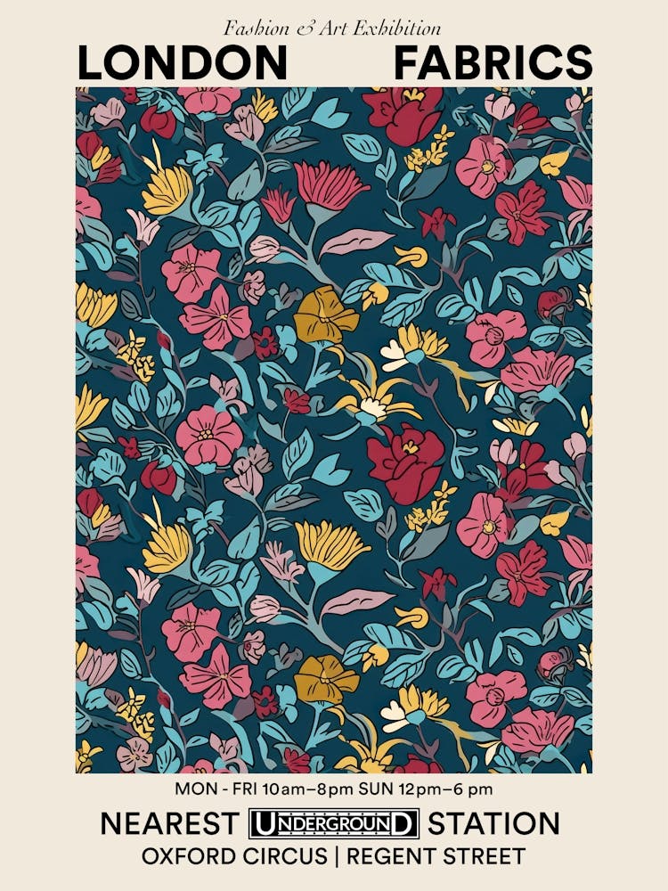 Poster Floral Charm London Fabrics Floral Pattern 3
