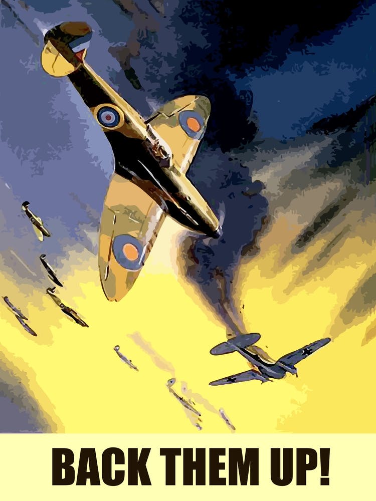 Back Them Up, Vintage WW2 Poster