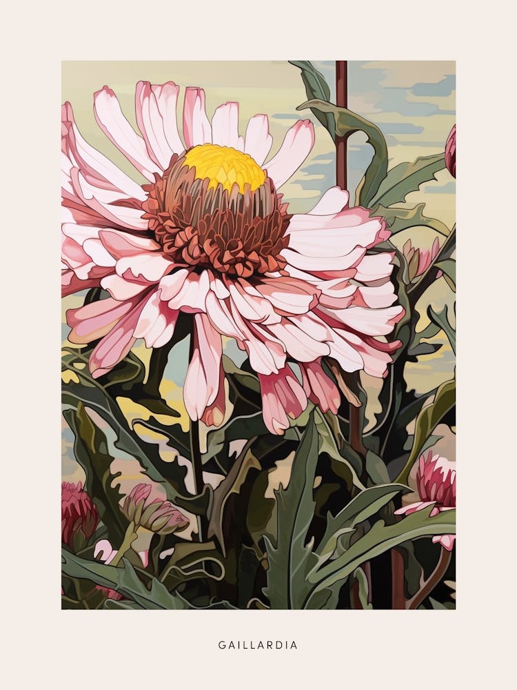 Illustration Florale Gaillardia 3 Affiche
