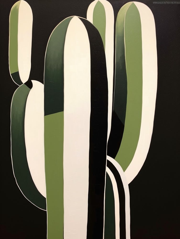 Modern Abstract Cactus Painting Trichocereus Cactus 3