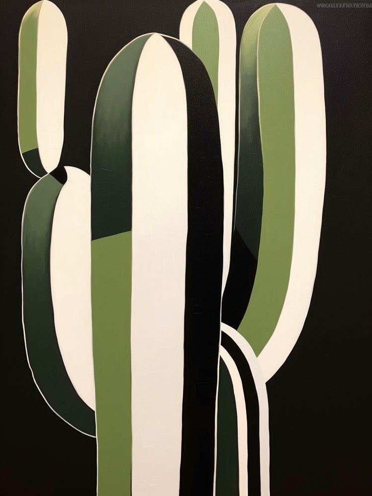 Modern Abstract Cactus Painting Trichocereus Cactus 3