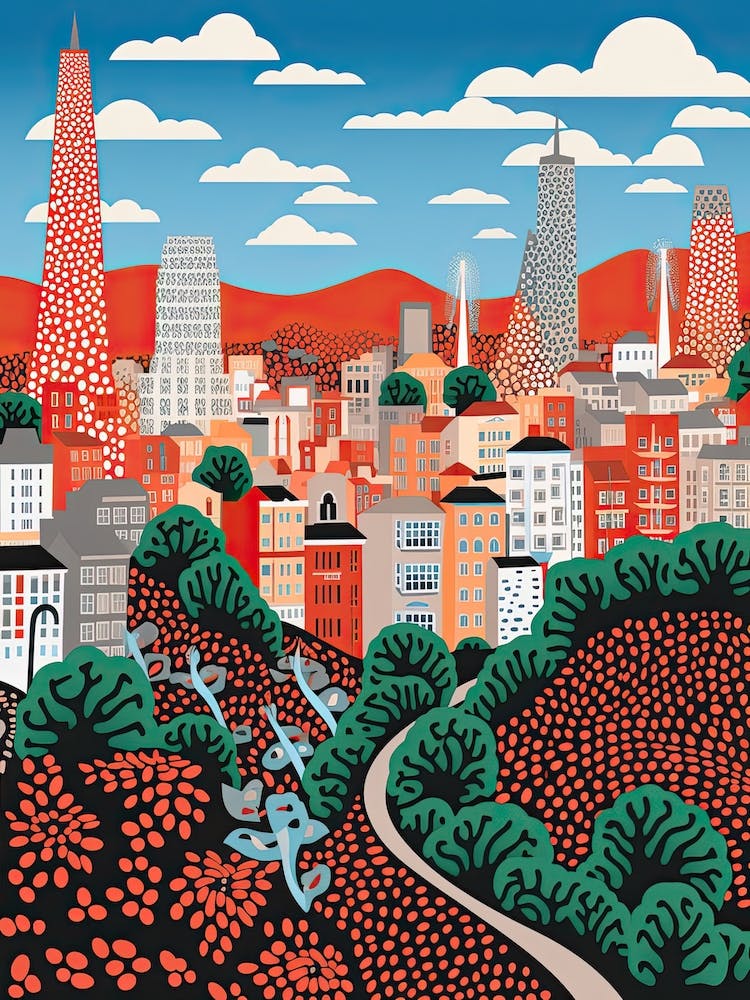 San Francisco, Illustration In The Style Of Pop Art 1