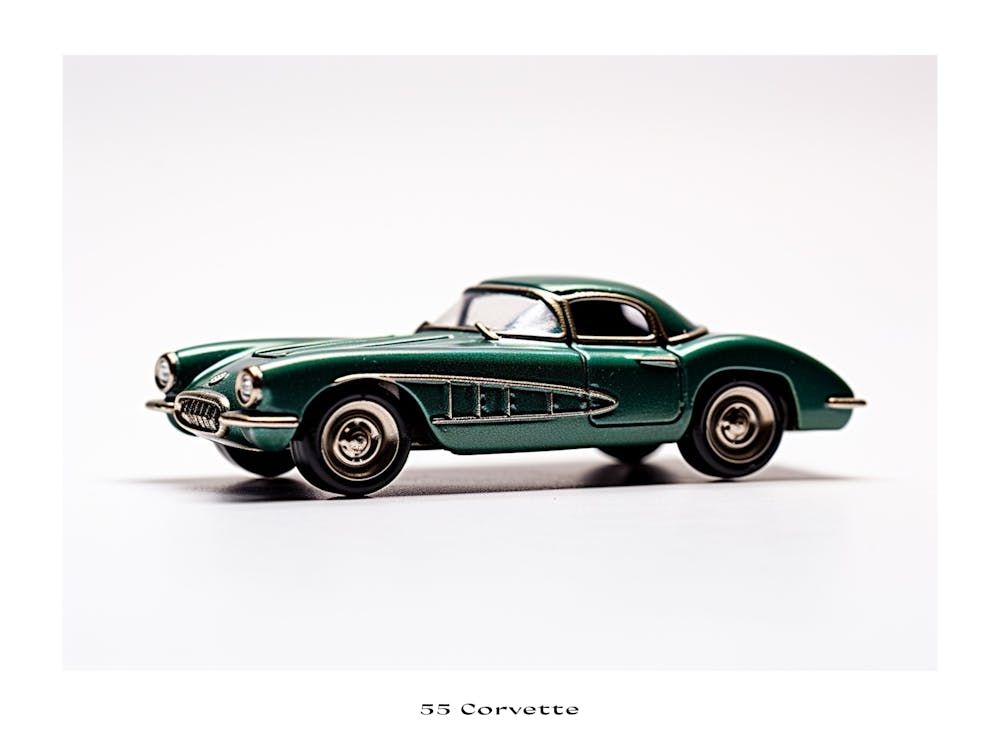 Toy Car 55 Corvette Green 3 Poster