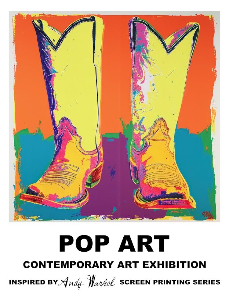 Poster Cowboy Boots Pop Art 1