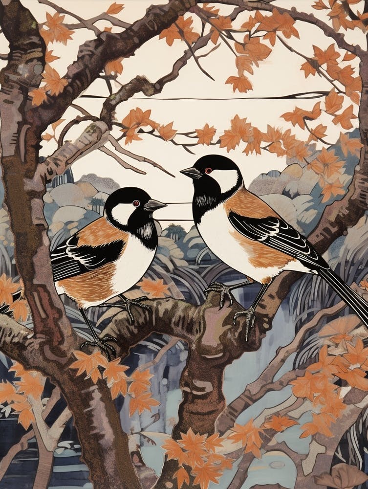 Two Birds Art Nouveau Poster 2