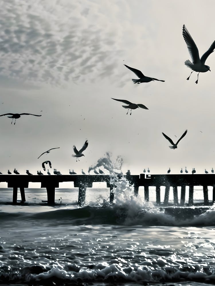 Seagulls On The Pier