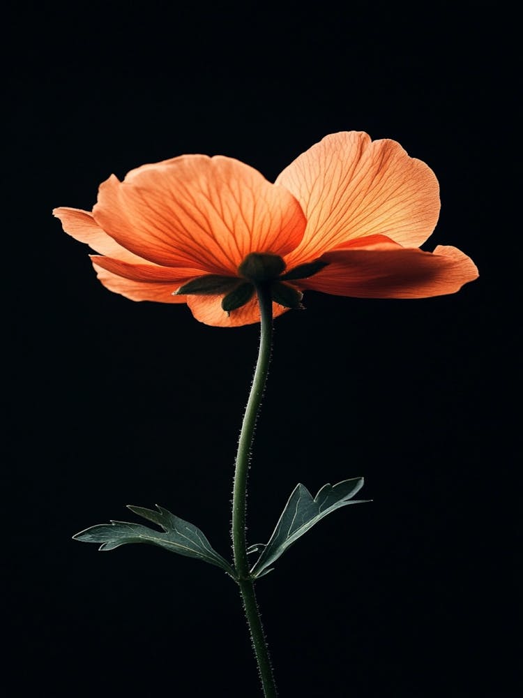 Single Orange Poppy 1