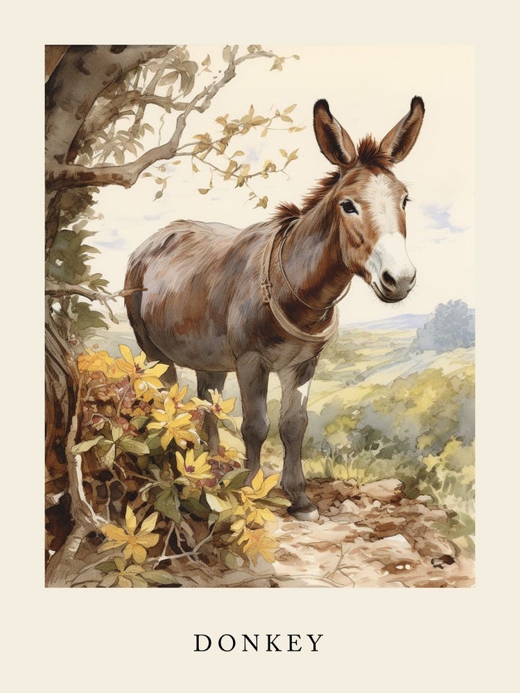 Beatrix Potter Inspiriert Tier Aquarell Esel 2