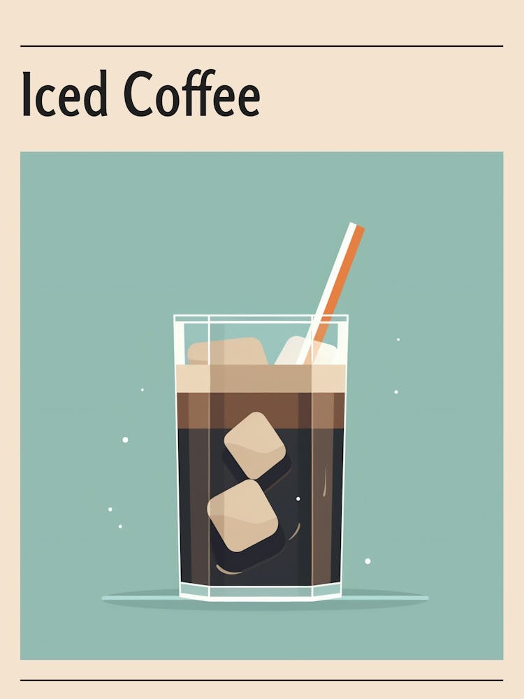 Iced Coffee 2 Midcentury Modern Poster