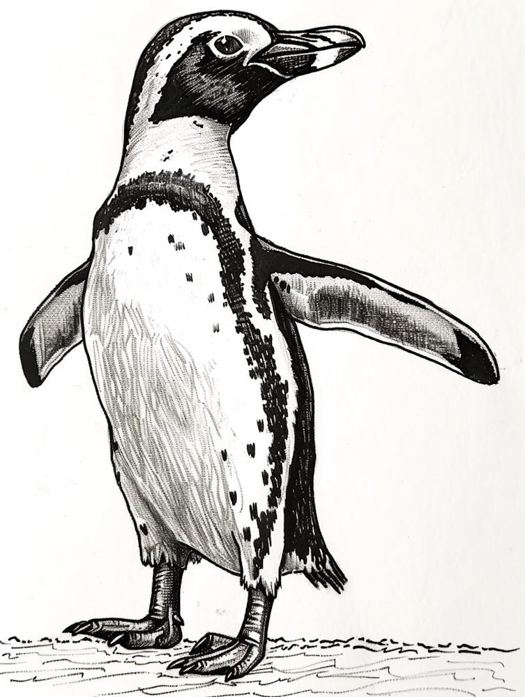 African Penguin Standing On Tiptoes 3