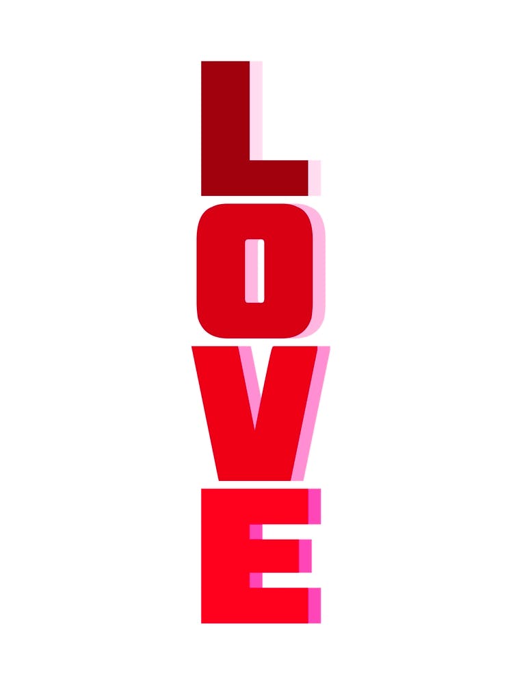 Love Red Pink Typography
