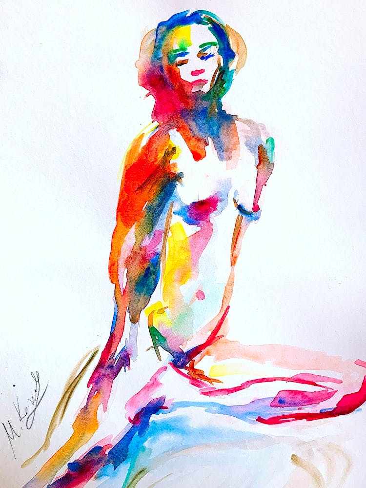Woman Colourful Nude