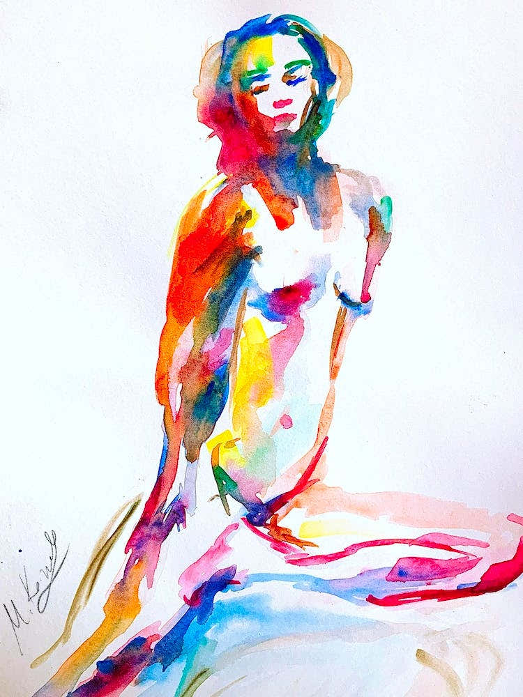 Woman Colourful Nude