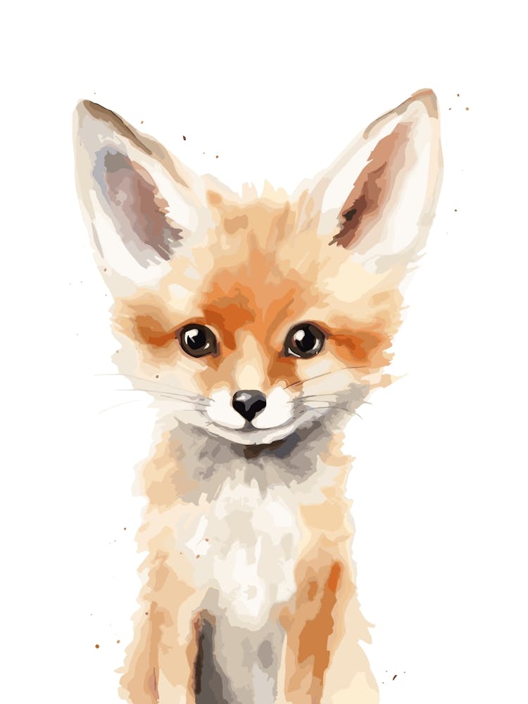 Watercolour Jungle Animal Baby Dhole 1
