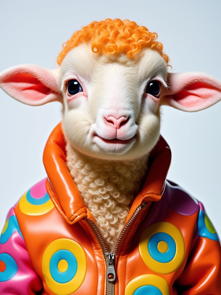 Anthropomorphic Baby Sheep In A Jacket