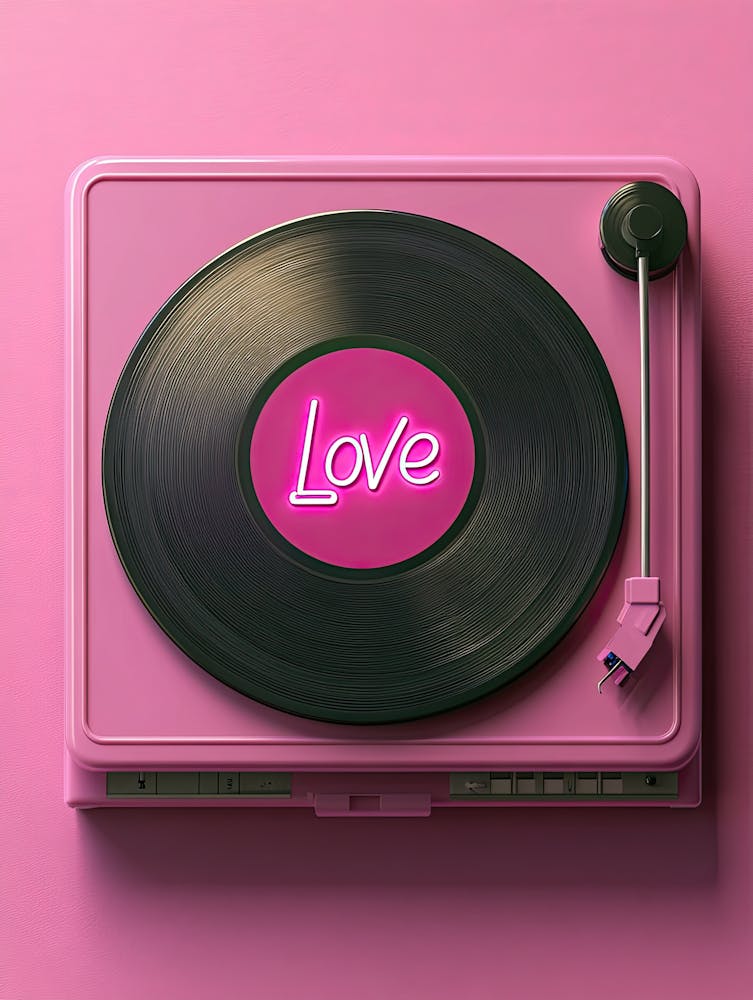 Turntable Romance Vinyl Poster