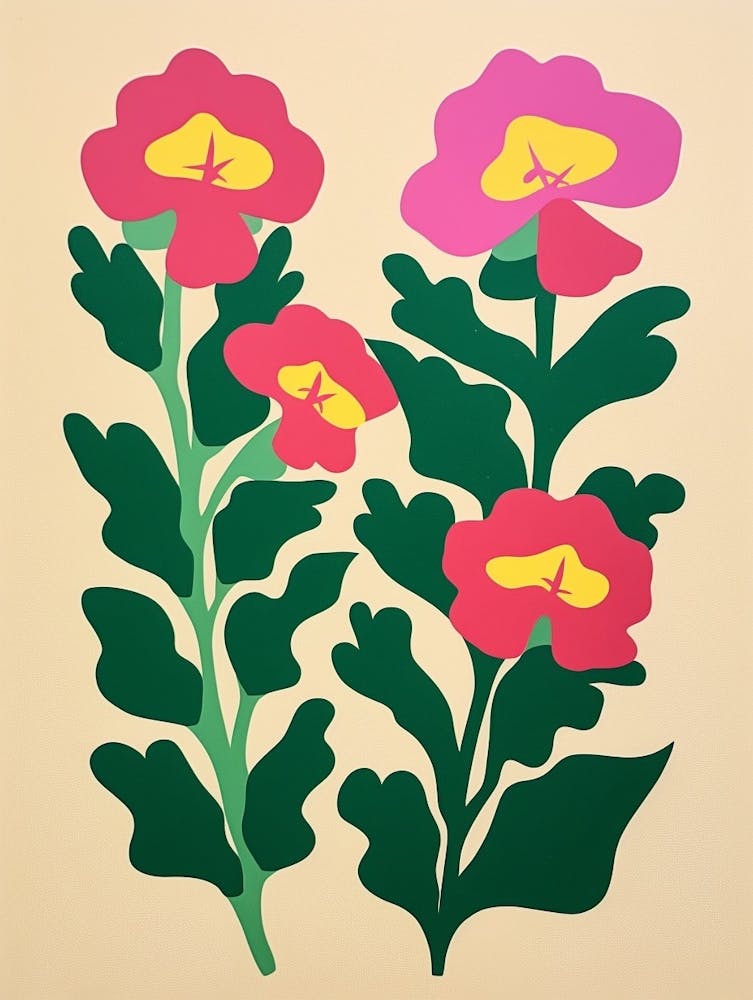 Scherenschnitt-Stil Blumenkunst Löwenmäulchen 4