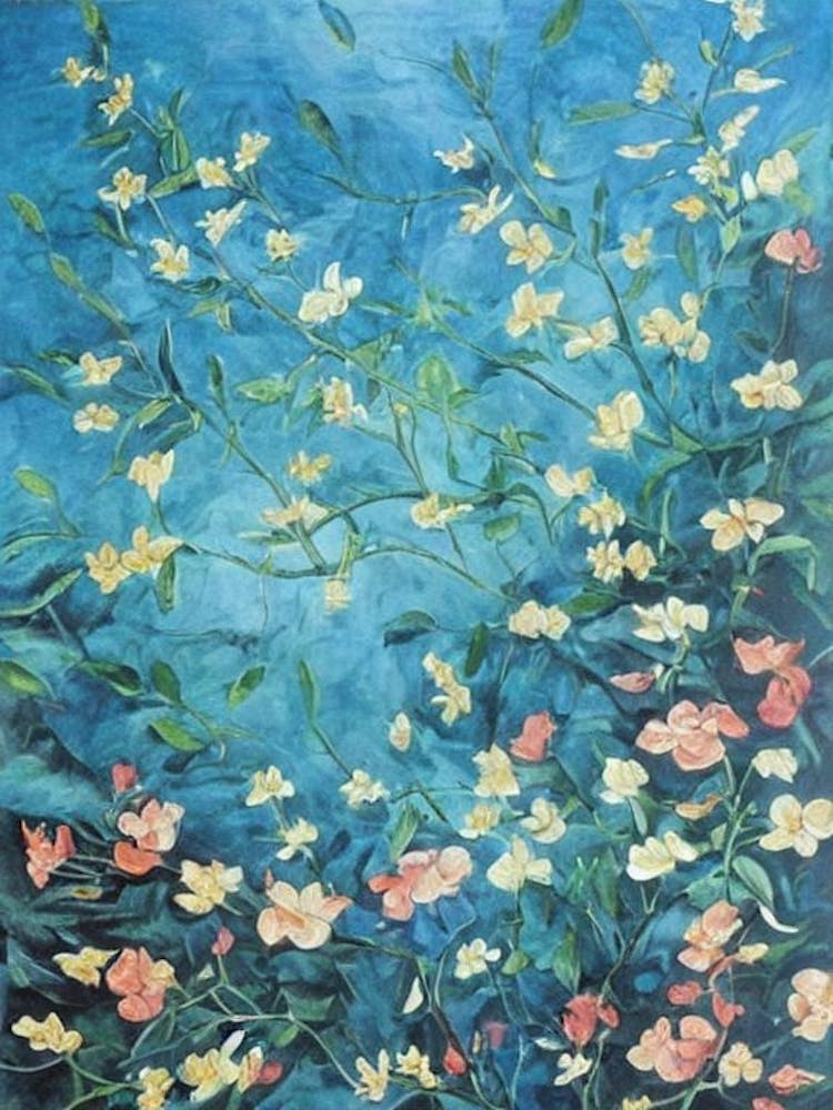 Jasmine Floral Print Bright Painting Flower