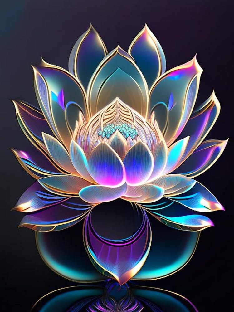 Lotus Flower Pattern Holographic 2