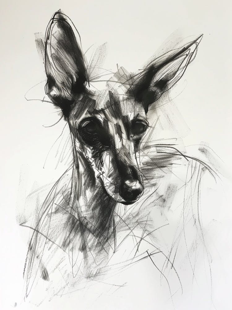 Ibizan Hound Dog Charcoal Line 3