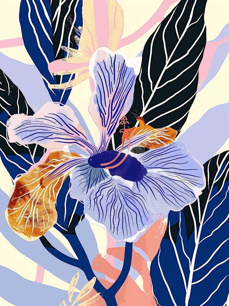 Colourful Flower Illustration Periwinkle 4