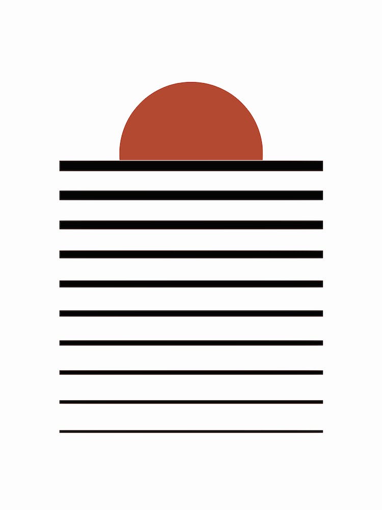 Sunset Minimal Mid Century Abstract