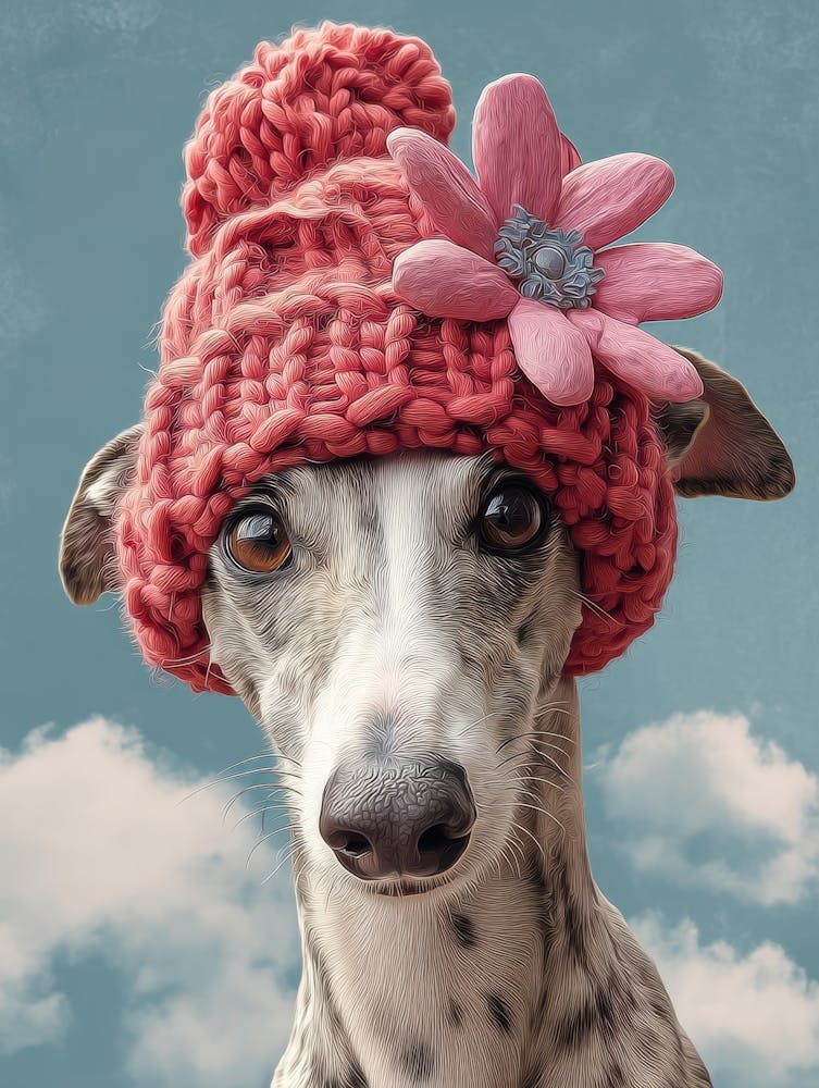 Windhund Mit Hut 1