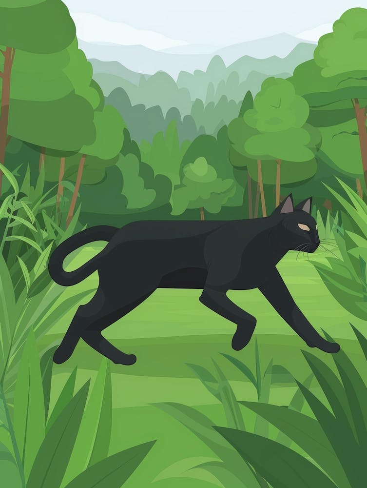 Black Panther In The Forest