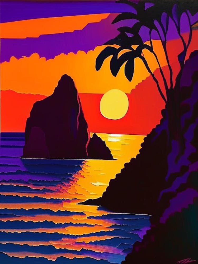 Matisse Inspired Cliff Sunset