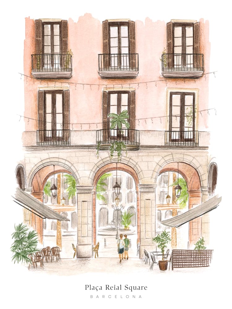 Barcelona Placa Reial Square