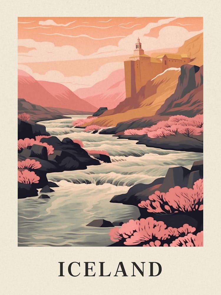 Vintage Travel Poster Iceland 4